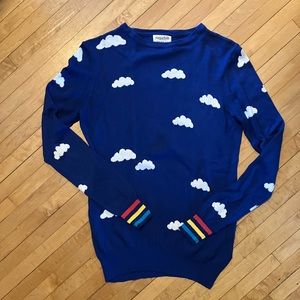 Rainbow clouds crewneck sweater (EUC)